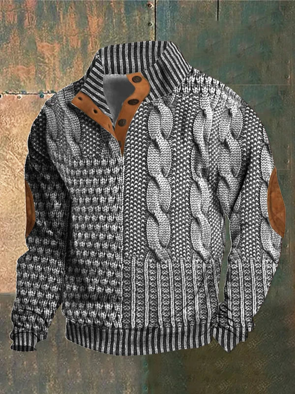 Jaromir™ | Ciepły sweter z wzorzystymi szwami