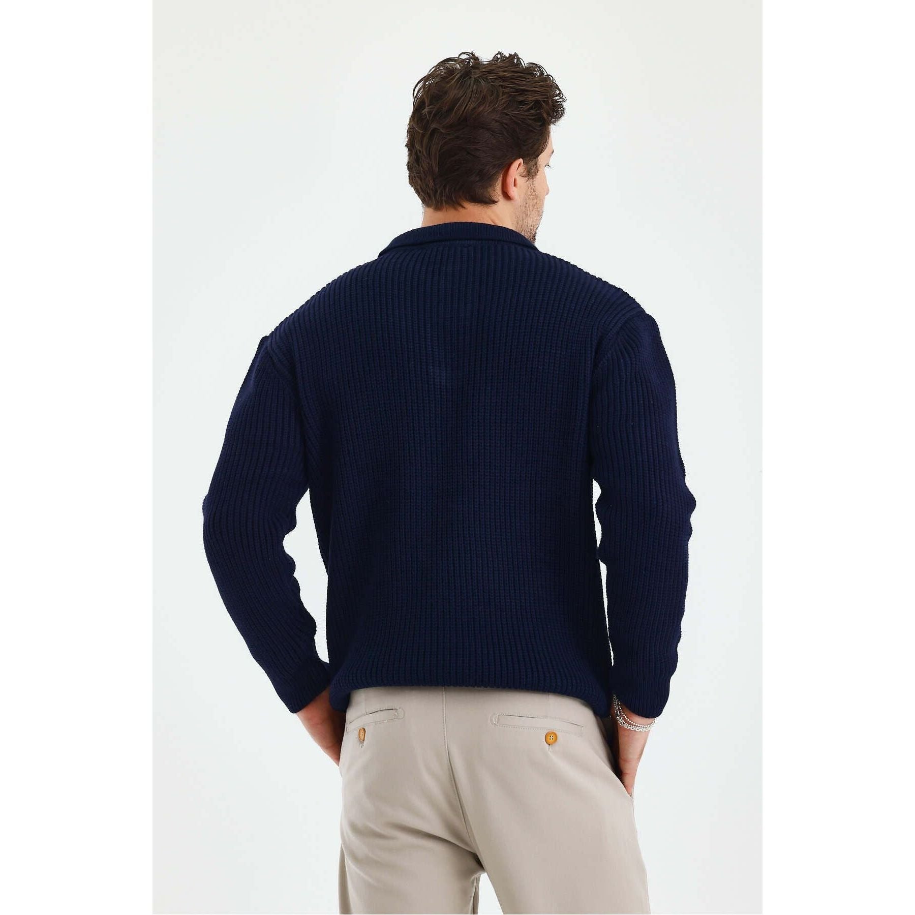 Andrzej™ | Sweter Polo z Dzianiny
