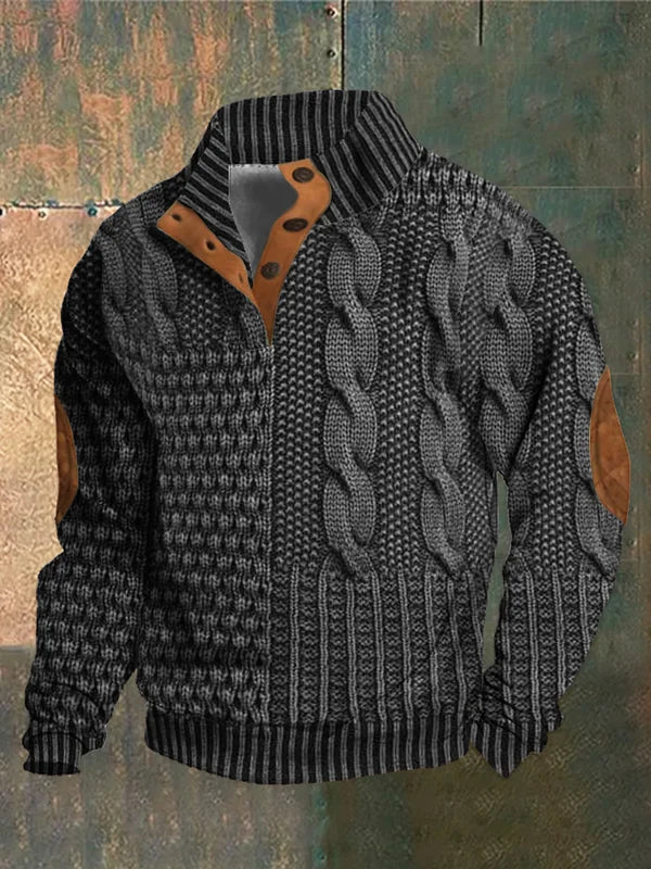 Jaromir™ | Ciepły sweter z wzorzystymi szwami